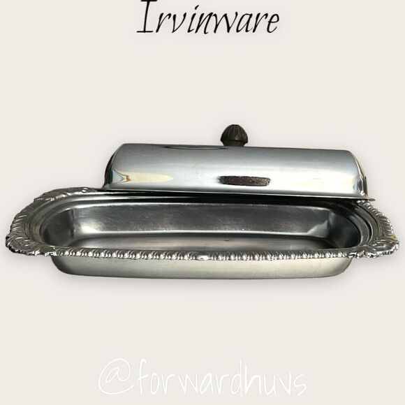 Irvinware Silver Tone Butter Dish, Sugar & Creamer Dish and Salt & Pepper Shaker - Picture 1 of 13